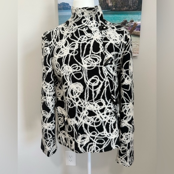 Nordstrom Angora Wool Jacket Hand Sewn Details 2 Pockets, Toggle Close Front - Picture 9 of 15